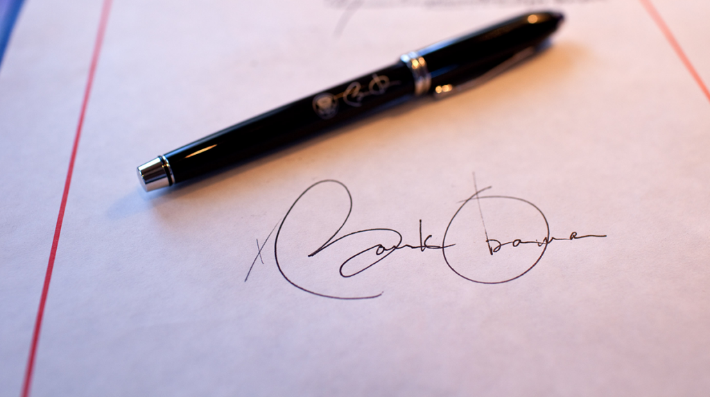 Photo of former President Barack Obama's signature